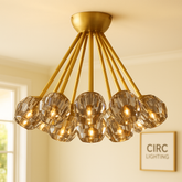 Boule De Cristal Smoke Glass Flushmount 24"